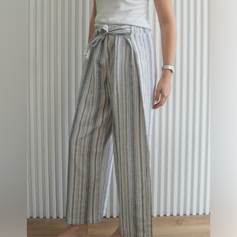 Beachlunchlounge Linen&Cotton Striped Pants XS